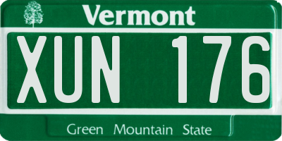 VT license plate XUN176
