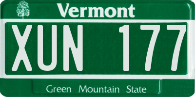VT license plate XUN177