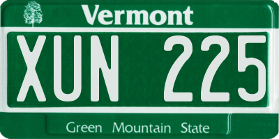 VT license plate XUN225