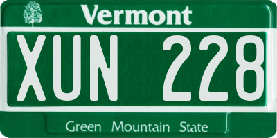 VT license plate XUN228