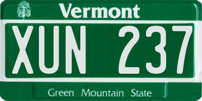 VT license plate XUN237