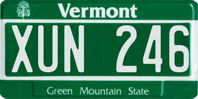 VT license plate XUN246