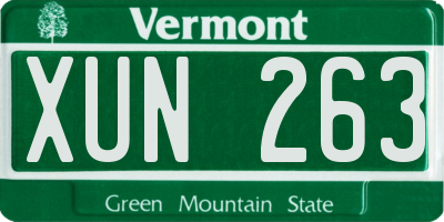 VT license plate XUN263