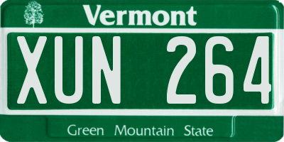 VT license plate XUN264