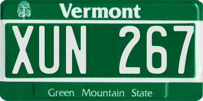 VT license plate XUN267