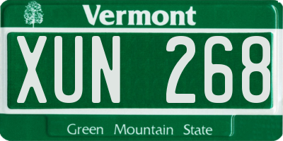 VT license plate XUN268