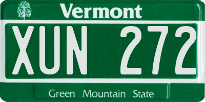 VT license plate XUN272