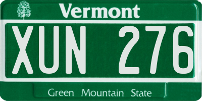 VT license plate XUN276