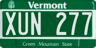 VT license plate XUN277