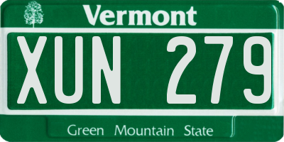 VT license plate XUN279