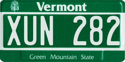 VT license plate XUN282