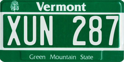 VT license plate XUN287