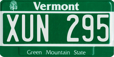 VT license plate XUN295