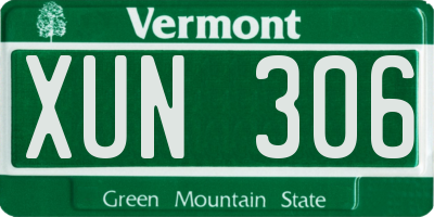 VT license plate XUN306