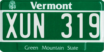 VT license plate XUN319