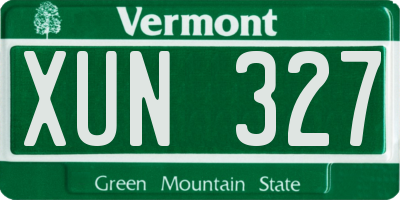 VT license plate XUN327