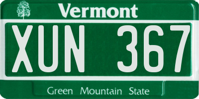 VT license plate XUN367