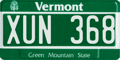 VT license plate XUN368