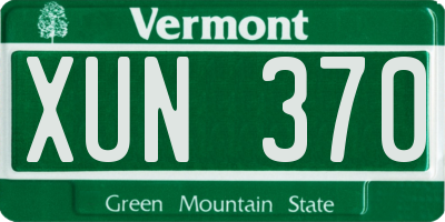 VT license plate XUN370