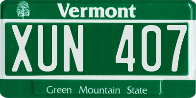 VT license plate XUN407