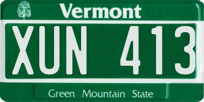 VT license plate XUN413