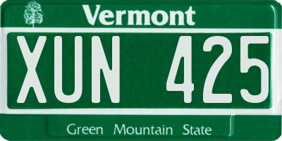 VT license plate XUN425