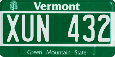 VT license plate XUN432