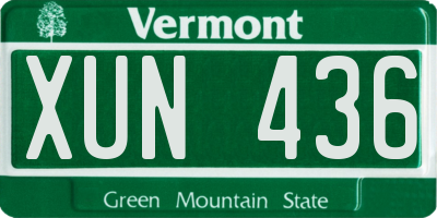 VT license plate XUN436