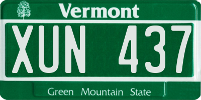 VT license plate XUN437