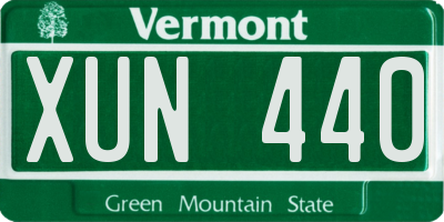 VT license plate XUN440