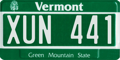VT license plate XUN441