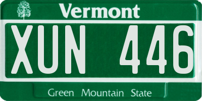 VT license plate XUN446