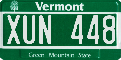 VT license plate XUN448