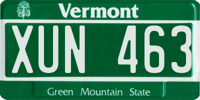 VT license plate XUN463