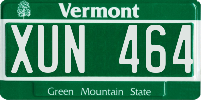 VT license plate XUN464