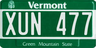 VT license plate XUN477