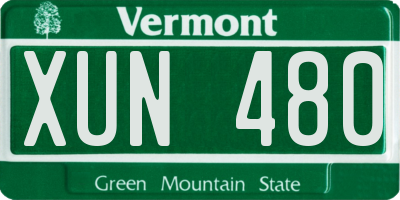 VT license plate XUN480