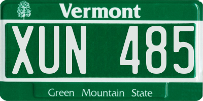 VT license plate XUN485