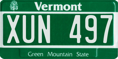 VT license plate XUN497