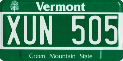 VT license plate XUN505