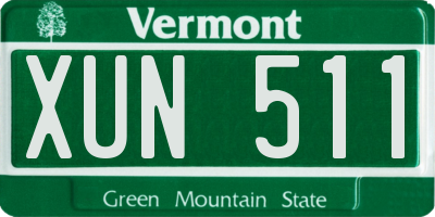 VT license plate XUN511
