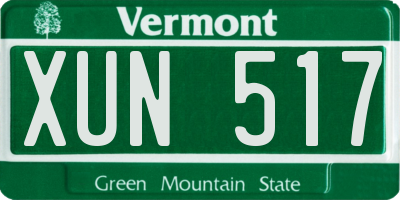VT license plate XUN517