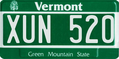 VT license plate XUN520
