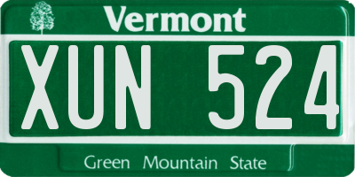 VT license plate XUN524