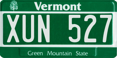 VT license plate XUN527