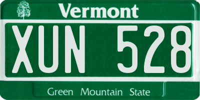 VT license plate XUN528