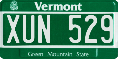 VT license plate XUN529