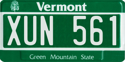 VT license plate XUN561