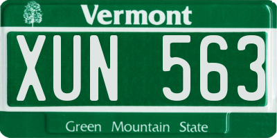 VT license plate XUN563