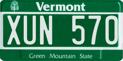 VT license plate XUN570